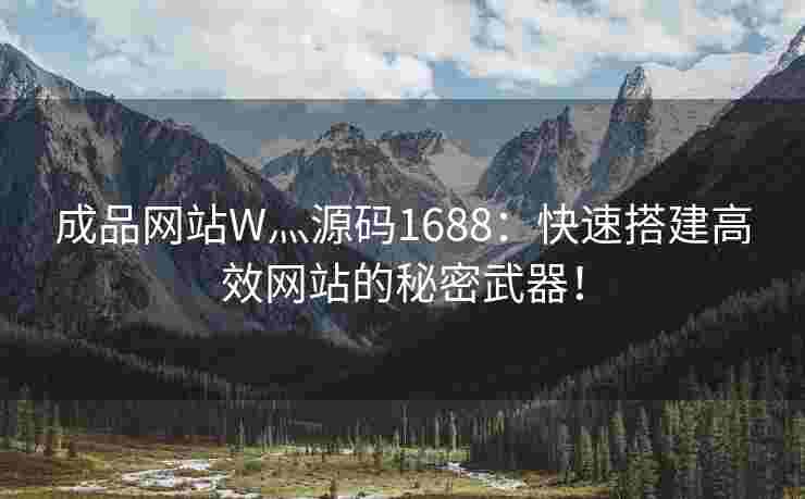 成品网站W灬源码1688：快速搭建高效网站的秘密武器！