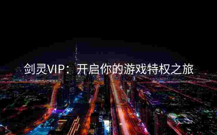 剑灵VIP：开启你的游戏特权之旅